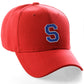 Classic Baseball hat Custom A to Z Initial Team Letter, Red Cap White Blue