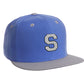 Classic Snapback hat Custom A to Z Initial Letters, Blue Gray Cap Black White