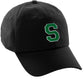 I&W Hatgear Customized Letter Initial Baseball Hat A to Z Team Colors, Black Cap White Green