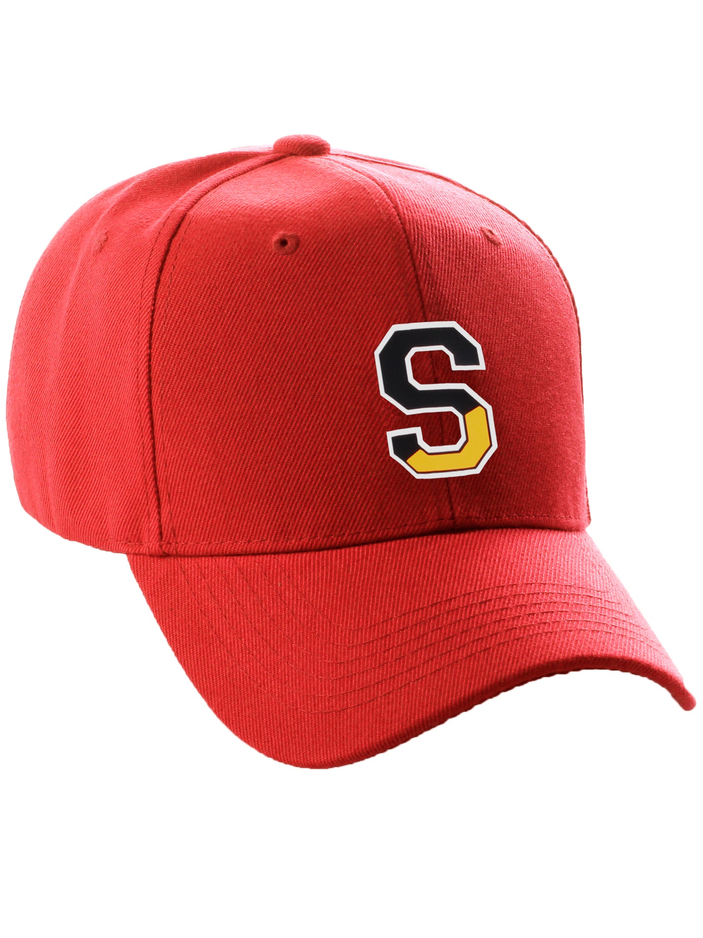 Daxton Two Tone Initial Numbers Letters Structured Red Hat