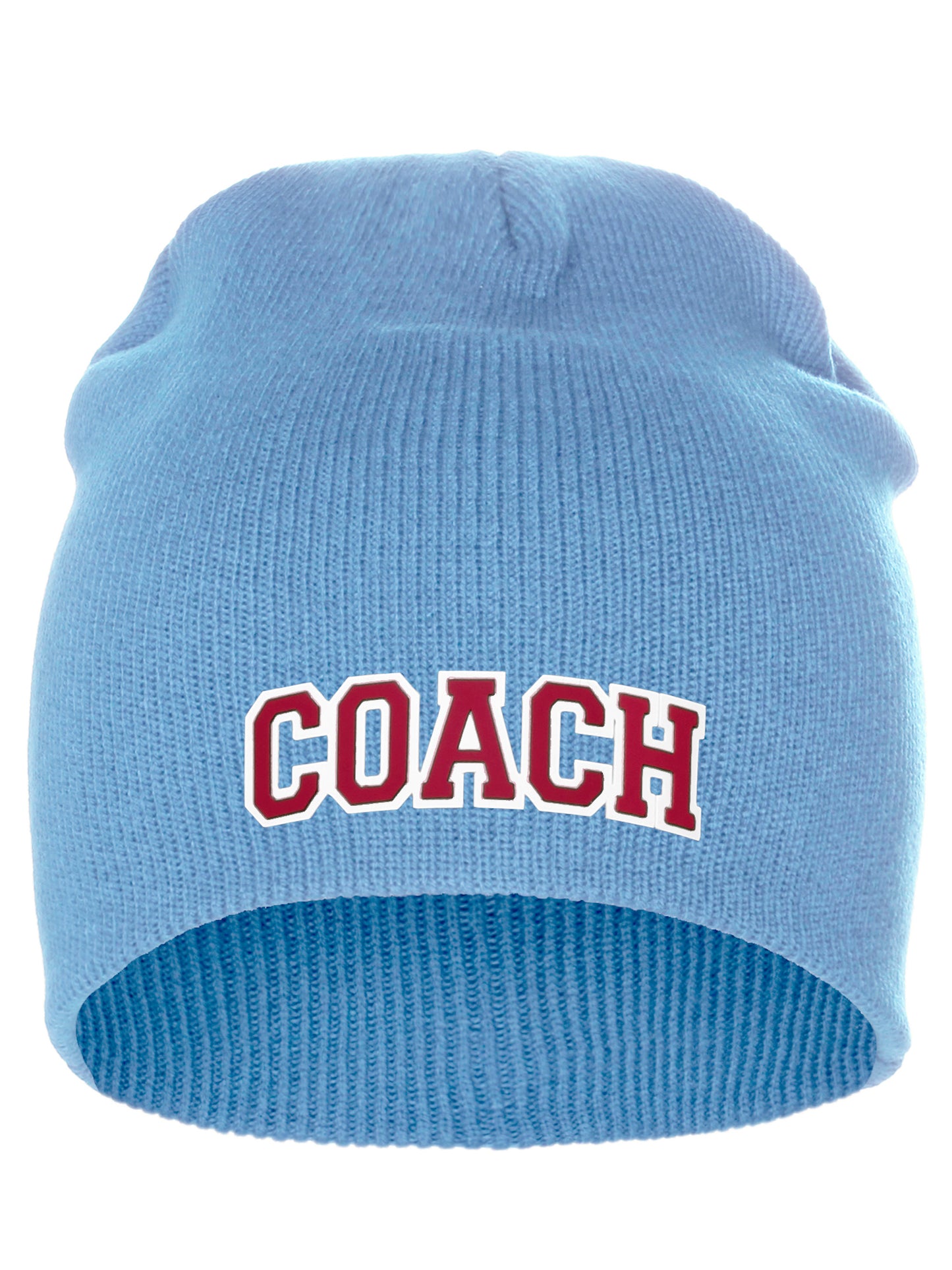 Coach Arch Letters Winter Knit Cuffless Beanie 3D Raised Layers