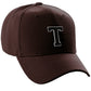 Classic Baseball Hat Custom A to Z Initial Team Letter, Brown Cap White Black