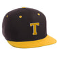 Classic Snapback Hat Custom A to Z Initial Letters, Black Gold Cap White Gold