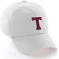 I&W Hatgear Customized Letter Initial Baseball Hat A to Z Team Colors, White Cap Blue Red