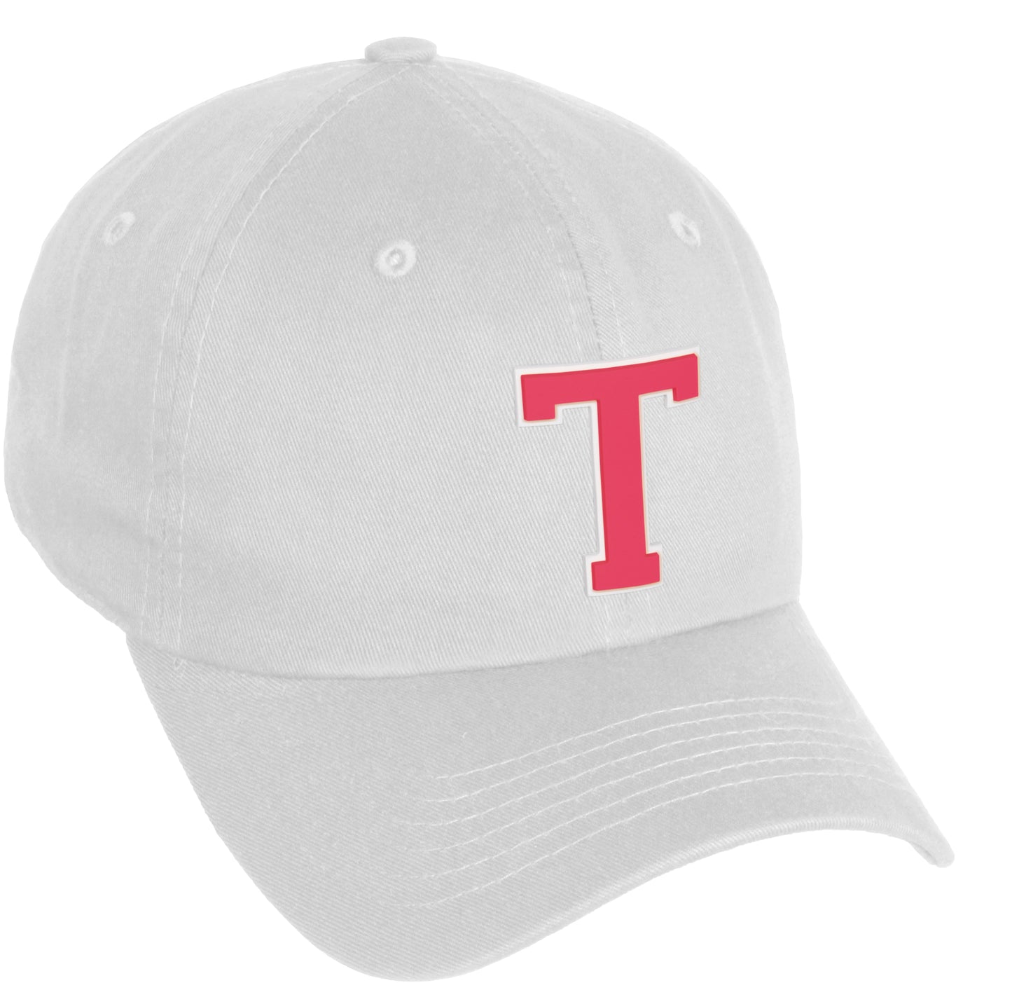 Daxton Classic 3D Varsity White Rose Initial Letters Baseball Dad Hat