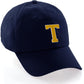 I&W Hatgear Customized Letter Initial Baseball Hat A to Z Team Colors, Navy Cap White Gold