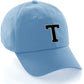 Customized Letter Initial Baseball Hat A to Z Team Colors, Sky Cap White Black