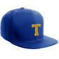 Classic Snapback Hat Custom A to Z Initial Raised Letter, Royal Cap White Gold
