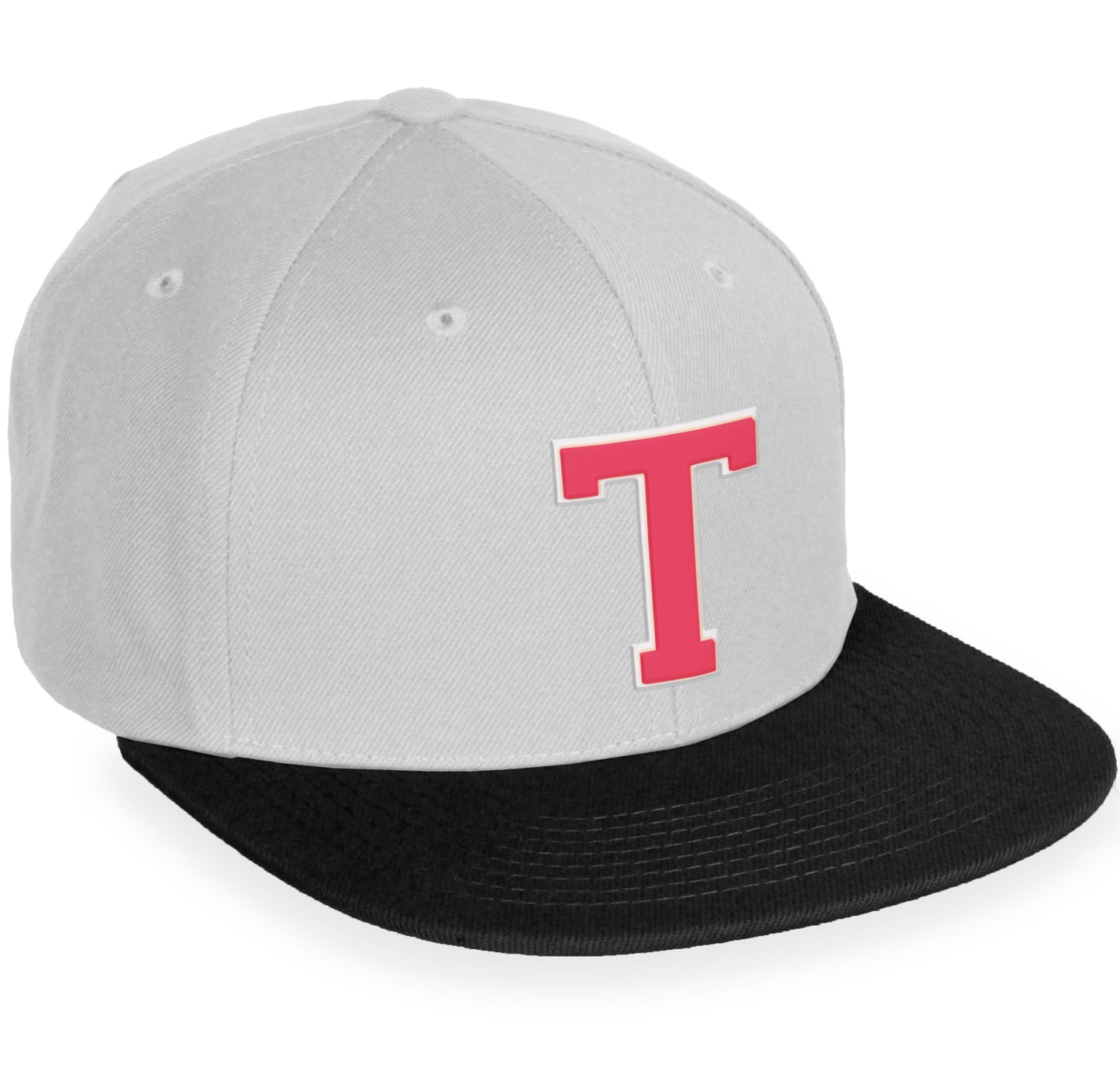 Daxton Classic Snapback White Rose A to Z Letters Flat Bill Visor Cap