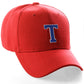 Classic Baseball hat Custom A to Z Initial Team Letter, Red Cap White Blue