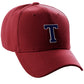 Classic Baseball Hat Custom A to Z Initial Team Letter, Burgundy Cap White Navy
