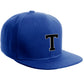 Classic Snapback Hat Custom A to Z Initial Letters, Royal Cap White Black