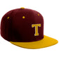 Classic Snapback Hat Custom A to Z Initial Letters, Burgundy Gold Cap White Gold