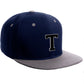 Classic Snapback Hat Custom A to Z Initial Letters, Navy Grey Cap White Black