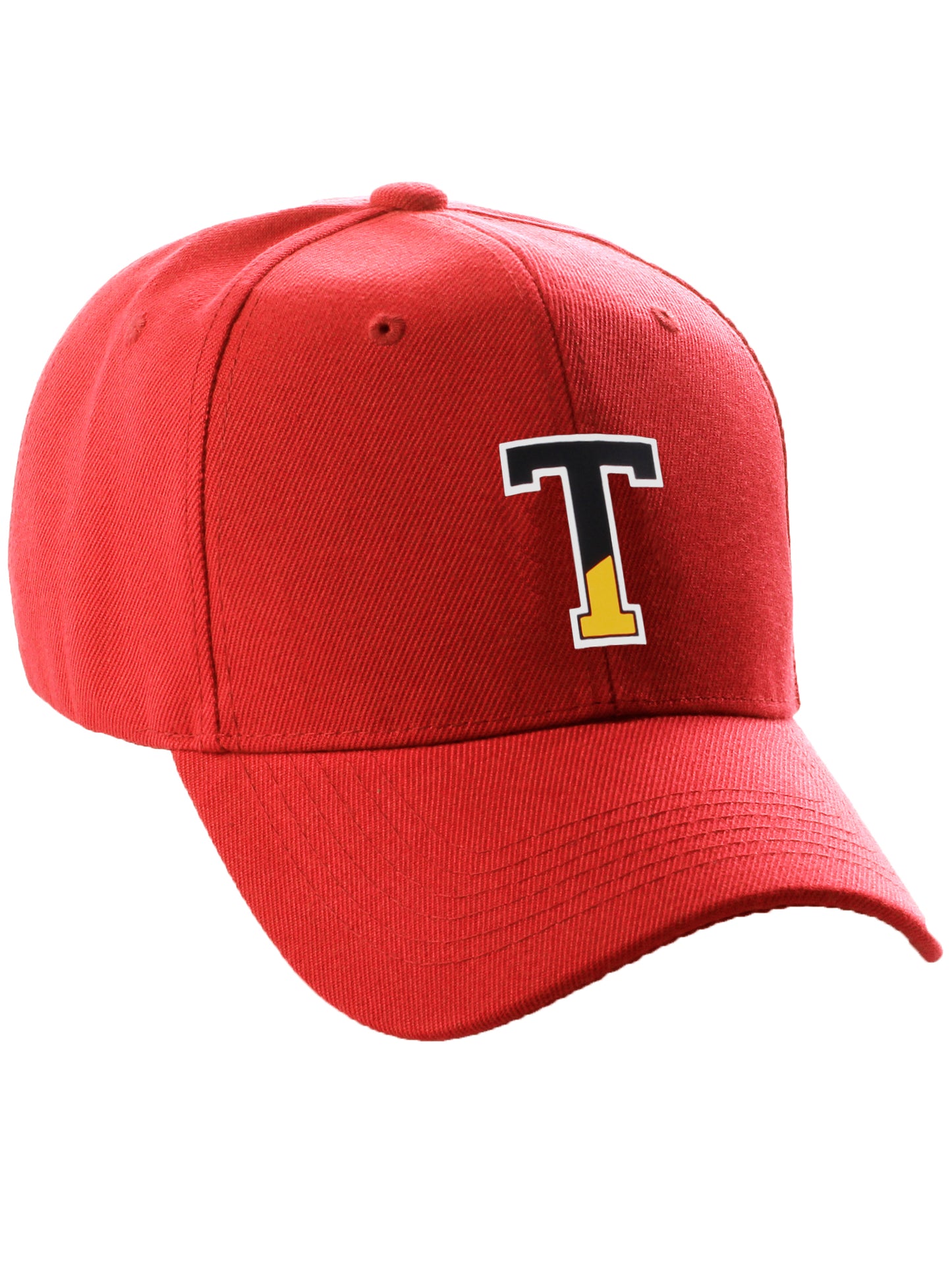 Daxton Two Tone Initial Numbers Letters Structured Red Hat