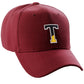 Daxton Two Tone Initial Numbers Letters Structured Baseball Burgundy Hat