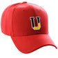 Daxton Two Tone Initial Numbers Letters Structured Red Hat