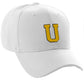 Classic Baseball Hat Custom A to Z Initial Team Letter, White Cap Black Gold