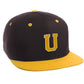 Classic Snapback Hat Custom A to Z Initial Letters, Black Gold Cap White Gold