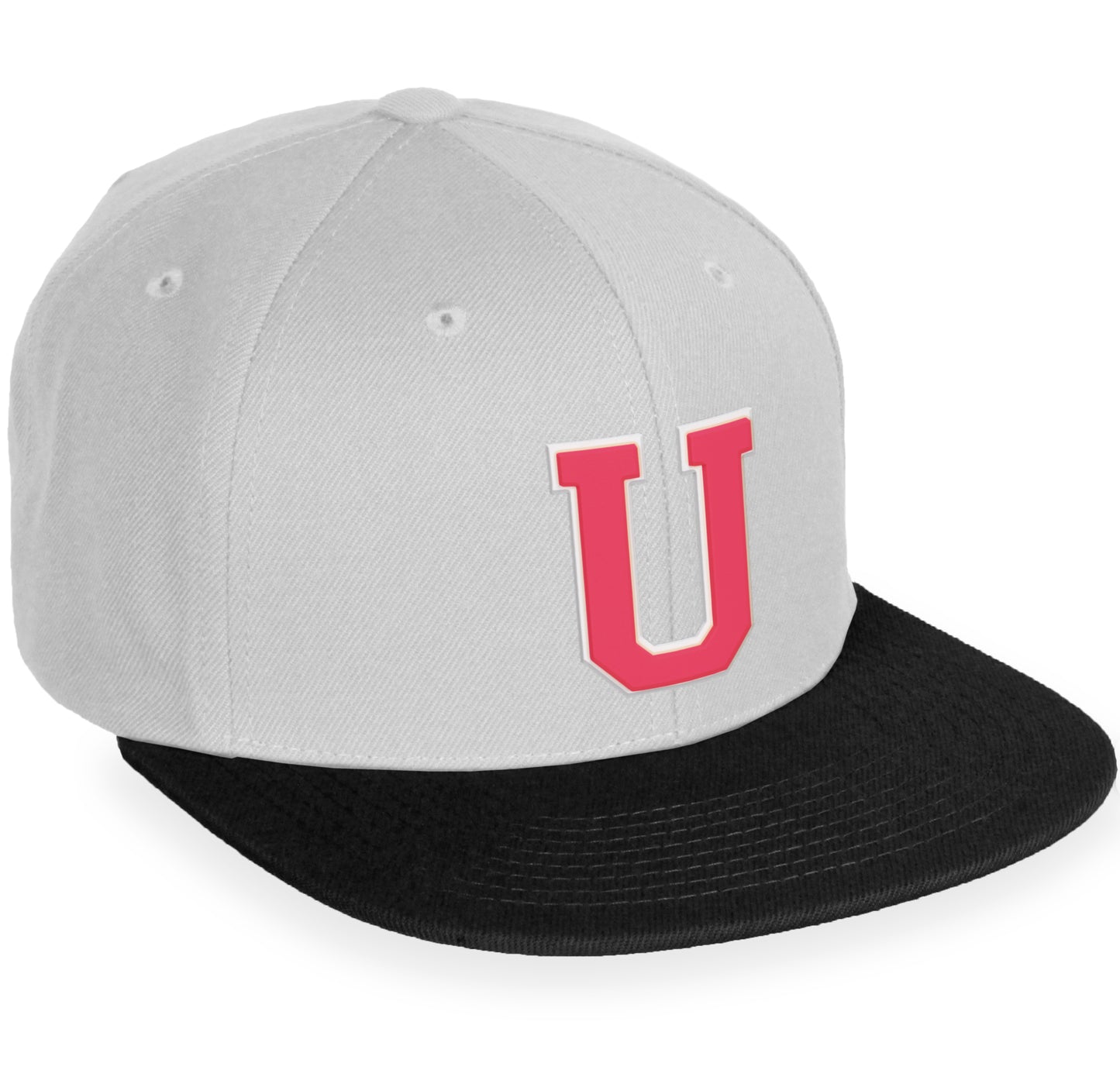 Daxton Classic Snapback White Rose A to Z Letters Flat Bill Visor Cap