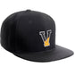 Daxton Classic Snapback Initial Numbers Letters Flat Bill Visor Black Cap