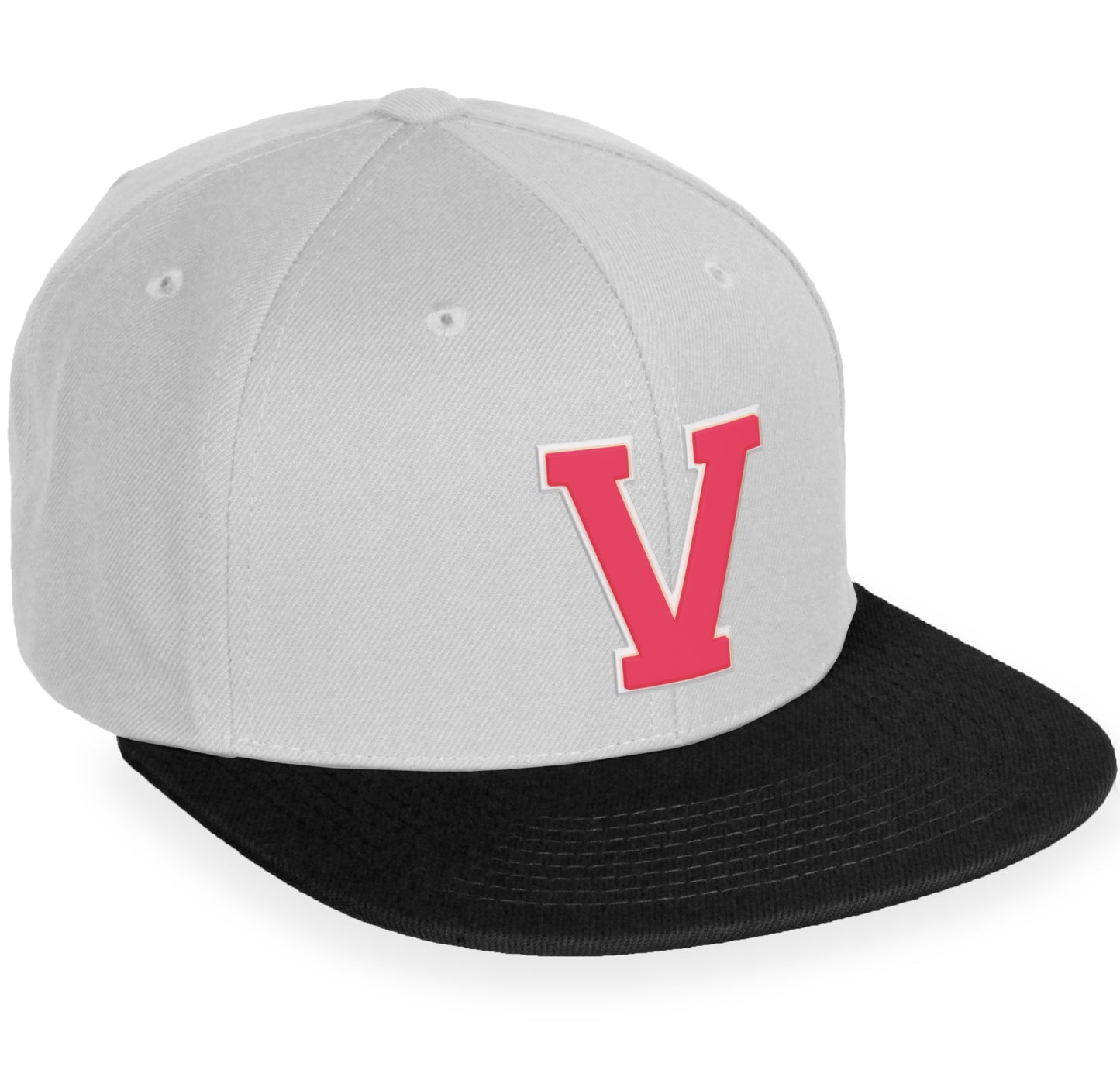 Daxton Classic Snapback White Rose A to Z Letters Flat Bill Visor Cap