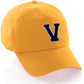 I&W Hatgear Customized Letter Initial Baseball Hat A to Z Team Colors, Gold Cap White Navy