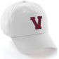 I&W Hatgear Customized Letter Initial Baseball Hat A to Z Team Colors, White Cap Blue Red