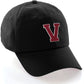 I&W Hatgear Customized Letter Initial Baseball Hat A to Z Team Colors, Black Cap White Red