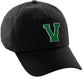 I&W Hatgear Customized Letter Initial Baseball Hat A to Z Team Colors, Black Cap White Green