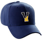 Daxton Two Tone Initial Numbers Letters Structured Baseball Navy Hat