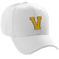 Classic Baseball Hat Custom A to Z Initial Team Letter, White Cap Black Gold