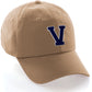 I&W Hatgear Customized Letter Initial Baseball Hat A to Z Team Colors, Khaki Cap White Navy
