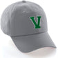 Custom Hat A to Z Initial Letters Classic Baseball Cap, Light Grey White Green