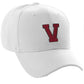 Classic Baseball Hat Custom A to Z Initial Team Letter, White Cap Black Red