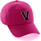 I&W Hatgear Customized Letter Initial Baseball Hat A to Z Team Colors, Hot Pink Hat Wh Blck
