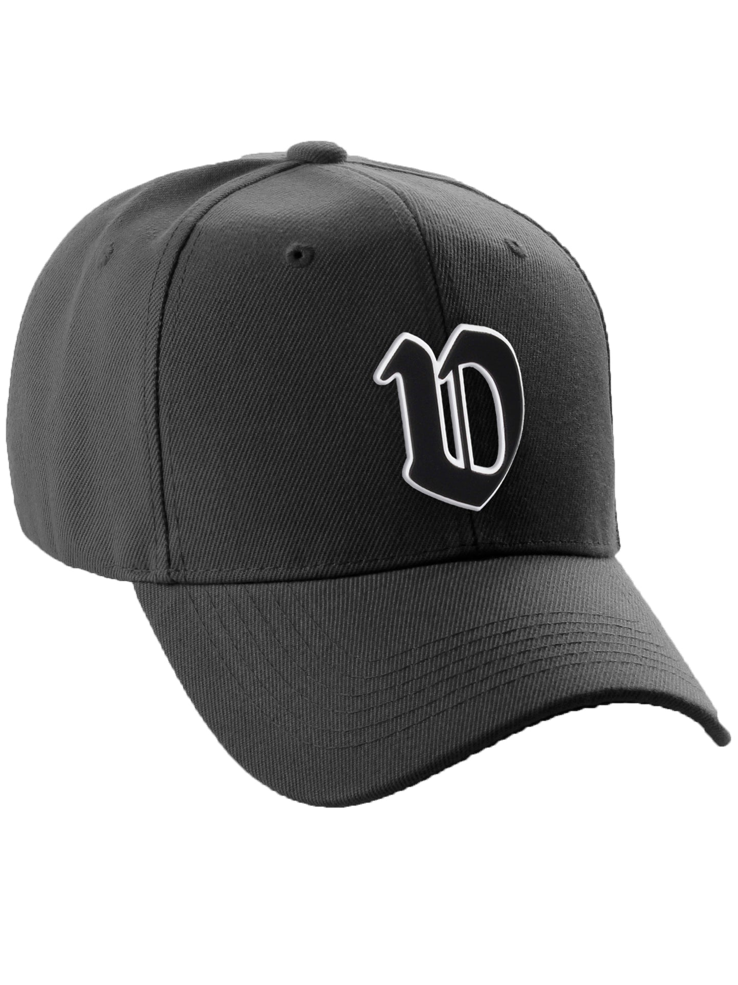 Daxton Structured Baseball Hat Cap Old English A to Z Letter Number Initial