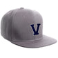 Classic Snapback Hat Custom A to Z Initial Letters, Light Grey Cap White Navy