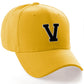 Classic Baseball Hat Custom A to Z Initial Team Letter, Yellow Cap White Black
