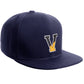 Daxton Classic Snapback Initial Numbers Letters Flat Bill Visor Navy Cap