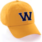 I&W Hatgear Customized Letter Initial Baseball Hat A to Z Team Colors, Gold Cap White Navy