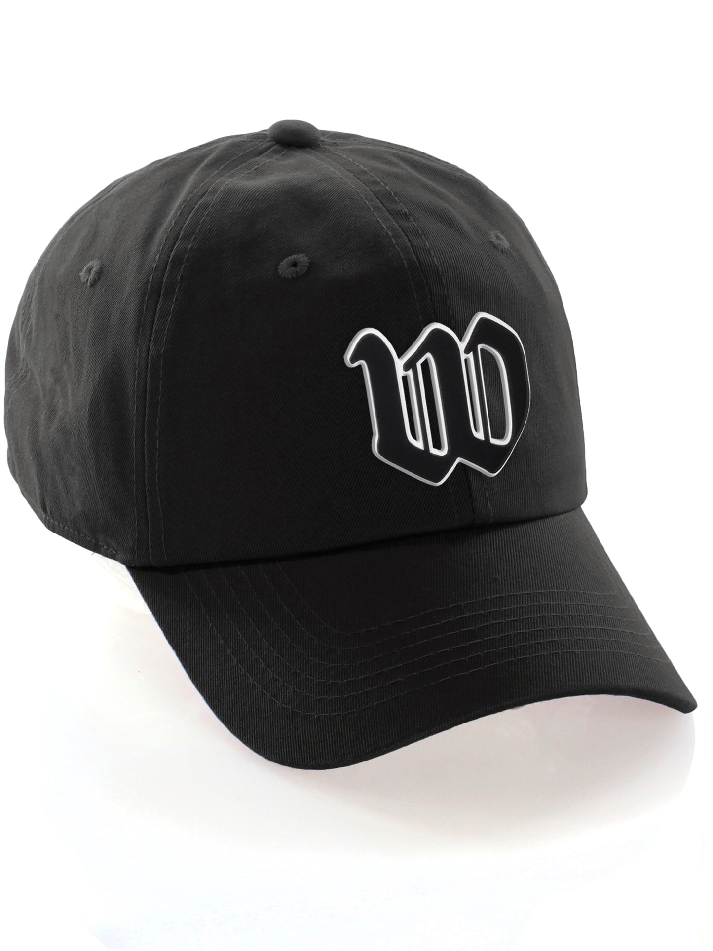 Daxton Old English 3D Alphabet Letters Numbers Initial Baseball Dad Hat