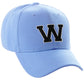 Classic Baseball Hat Custom A to Z Initial Team Letter, Sky Cap White Black