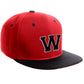 Classic Snapback Hat Custom A to Z Initial Letters, Red Black Cap White Black