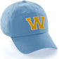 Customized Letter Initial Baseball Hat A to Z Team Colors, Sky Cap White Gold