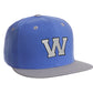Classic Snapback hat Custom A to Z Initial Letters, Blue Gray Cap Black White