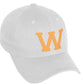 Daxton Classic 3D Varsity White Neon Orange Initial Letters Baseball Dad Hat