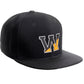 Daxton Classic Snapback Initial Numbers Letters Flat Bill Visor Black Cap