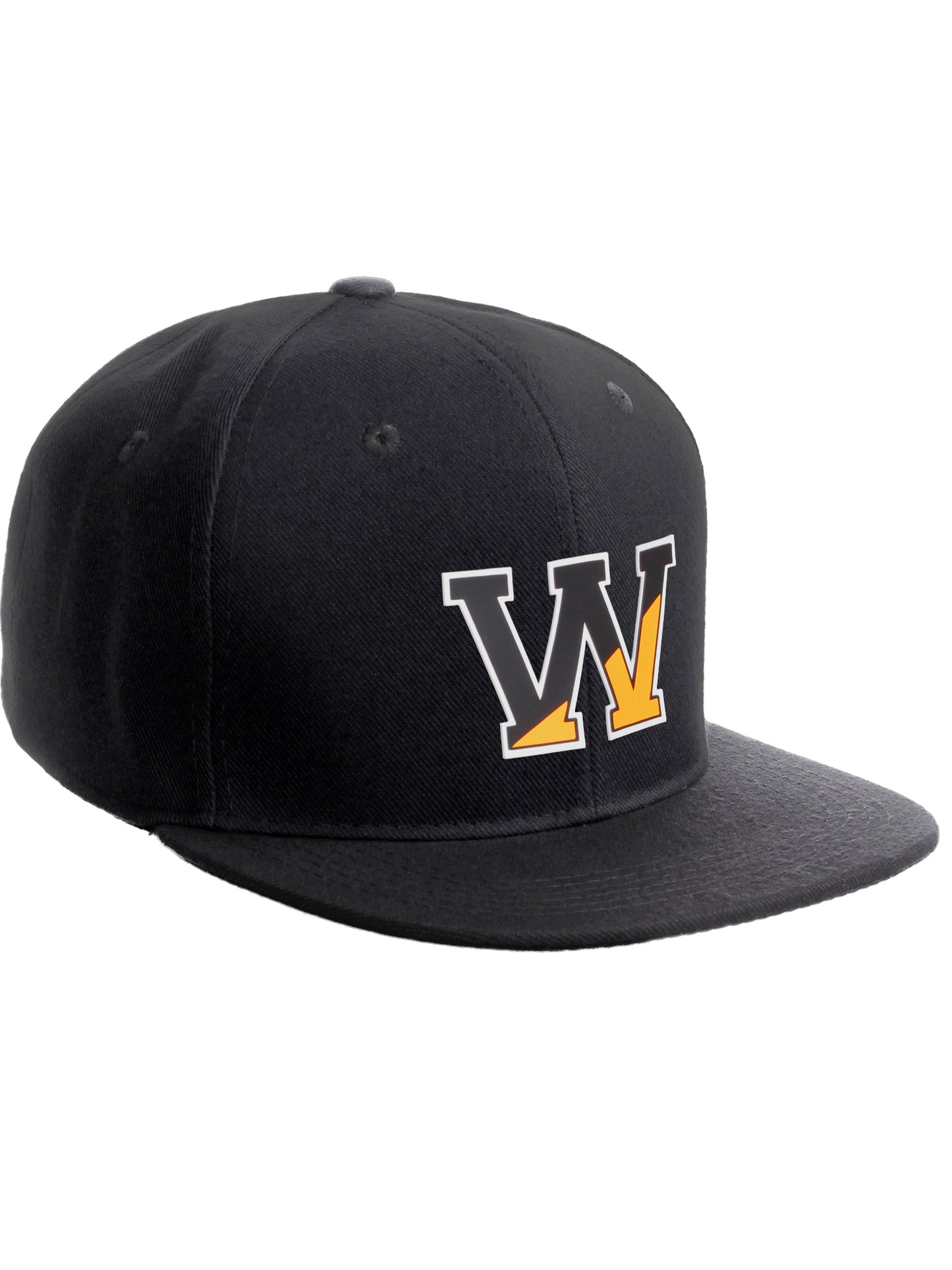 Daxton Classic Snapback Initial Numbers Letters Flat Bill Visor Black Cap