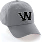 Custom Hat A to Z Initial Letters Classic Baseball Cap, Light Grey White Black